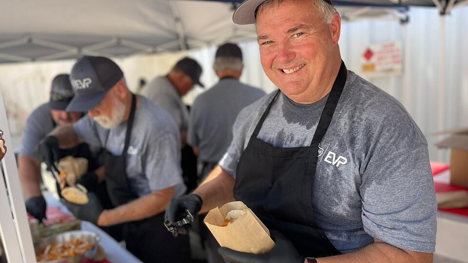 tbm volunteers put together thousands of meals after disasters